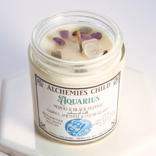 Aquarius Zodiac Candle