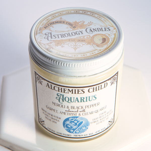 Aquarius Zodiac Candle