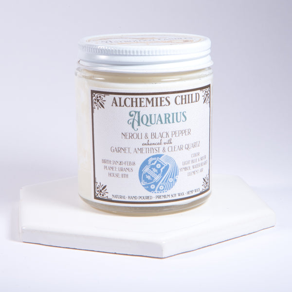 Aquarius Zodiac Candle