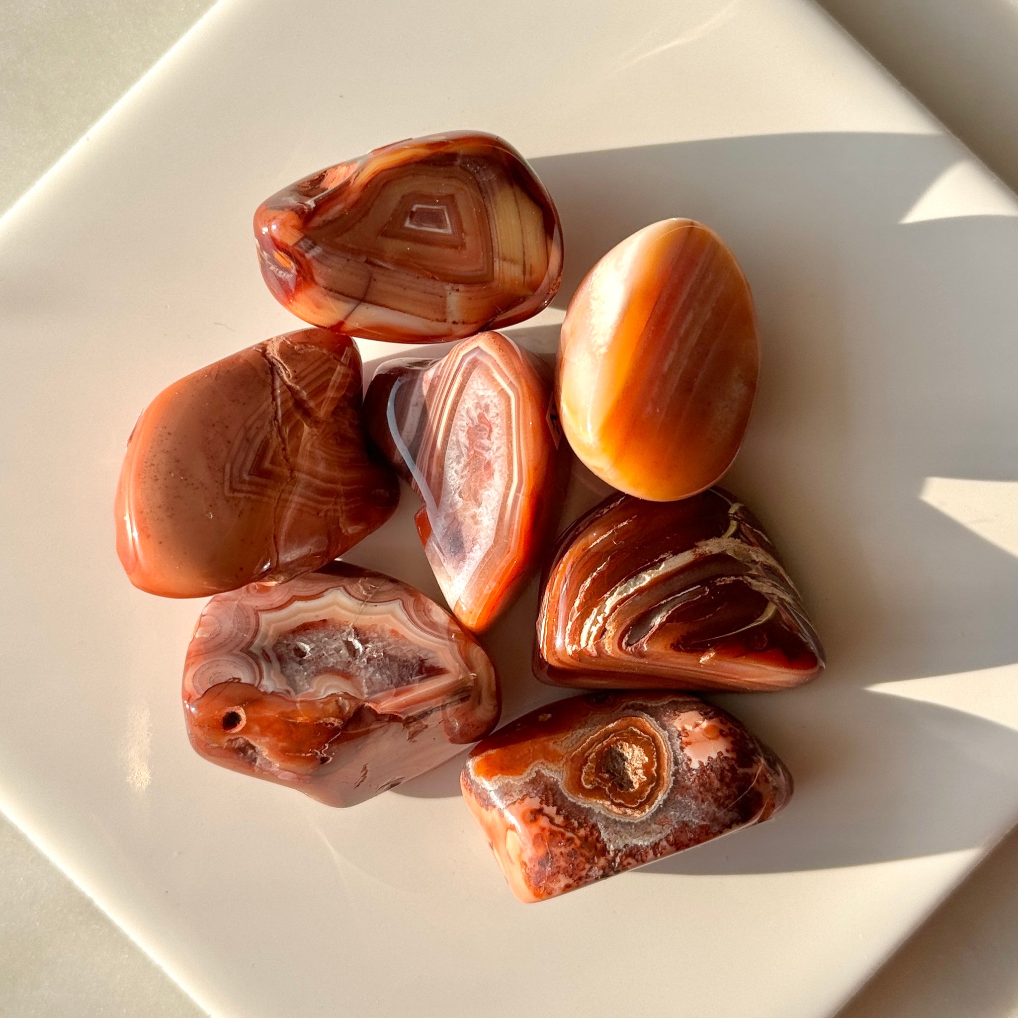 Wild Banded Carnelian Tumbles