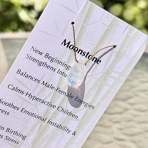 Moonstone Drop Bead Necklace 17”