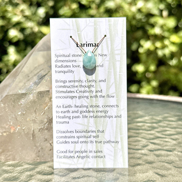 Larimar Drop Bead Necklace 16”