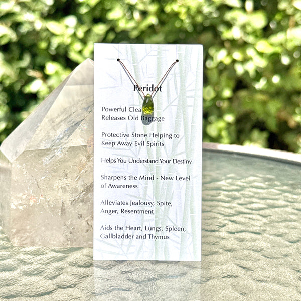 Peridot Drop Bead Necklace 17”