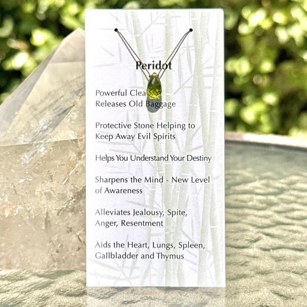 Peridot Drop Bead Necklace 17”