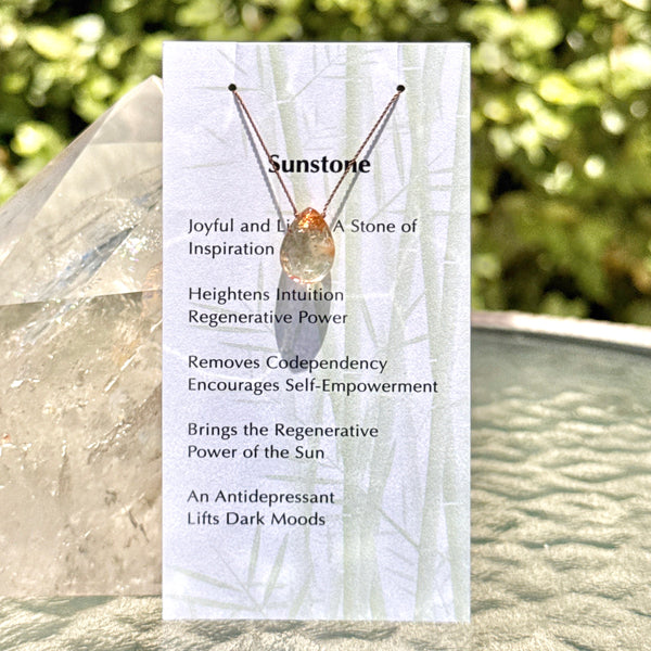 Sunstone Drop Bead Necklace 16 1/2”