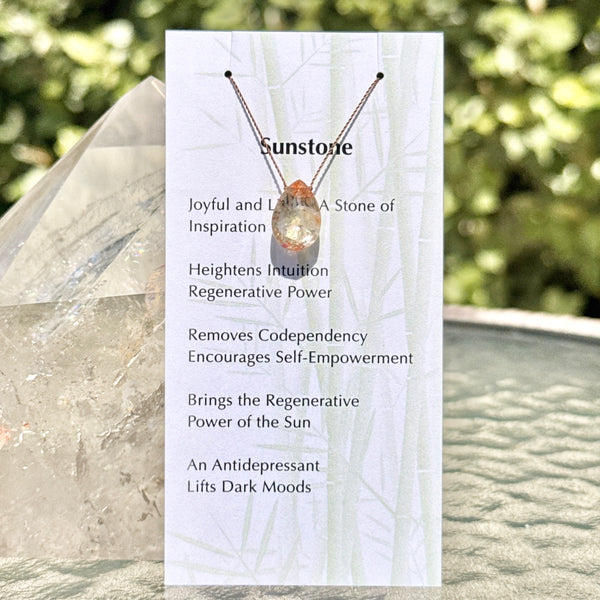 Sunstone Drop Bead Necklace 16 1/2”