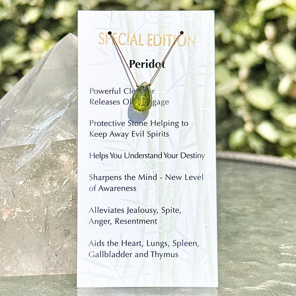 Peridot Drop Bead Necklace Special Edition 15"
