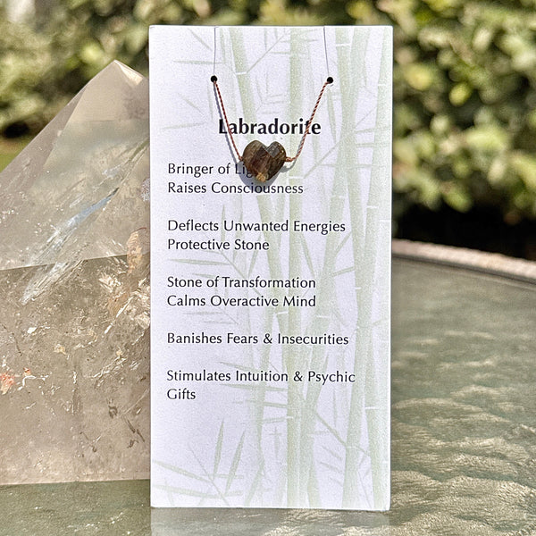 Labradorite Heart Bead Necklace 13" Kids & Teens