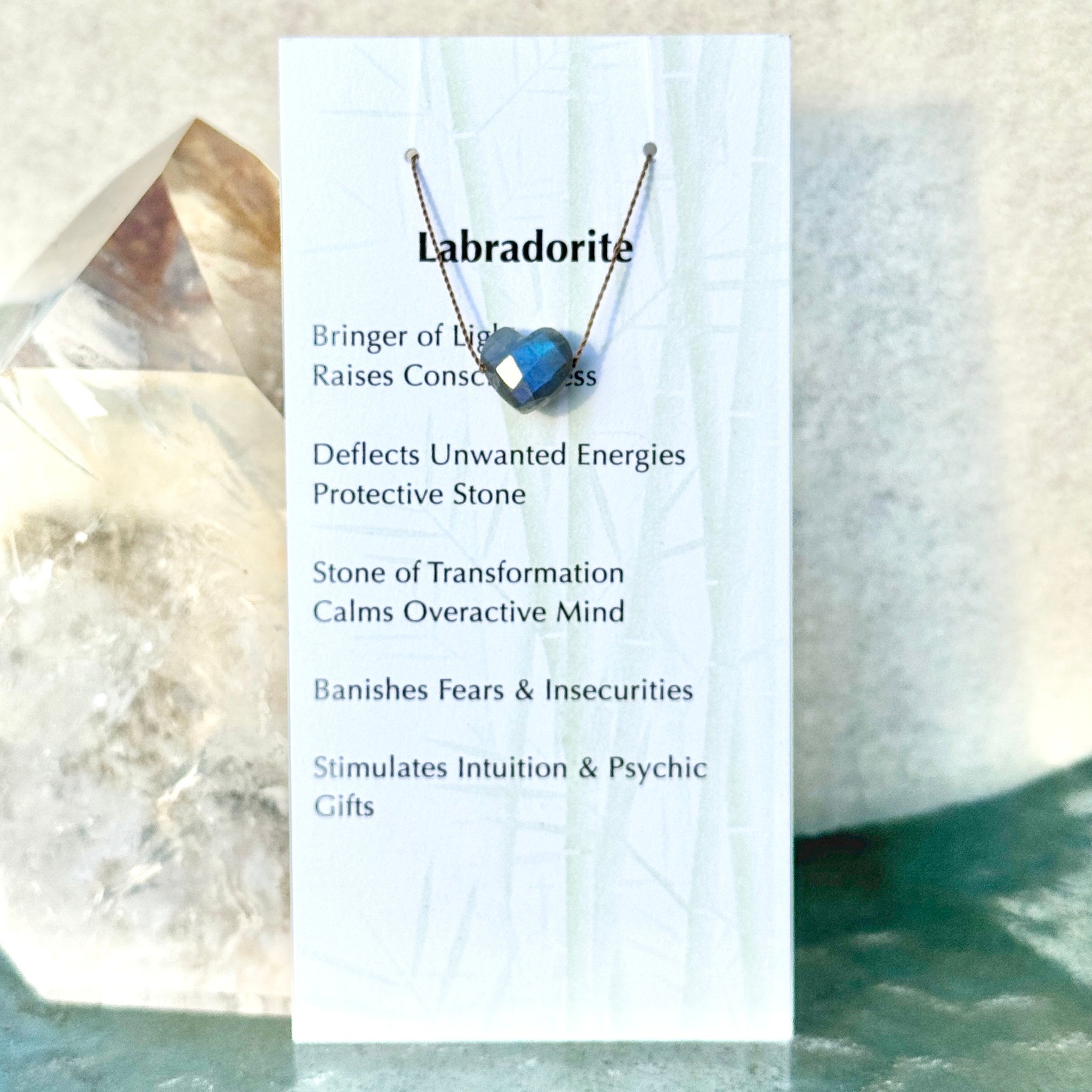 Labradorite Heart Bead Necklace 14" Kids & Teens