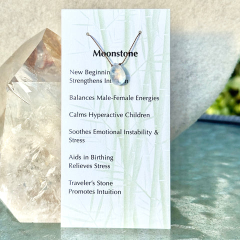 Moonstone Drop Bead Necklace 14" Kids & Teens