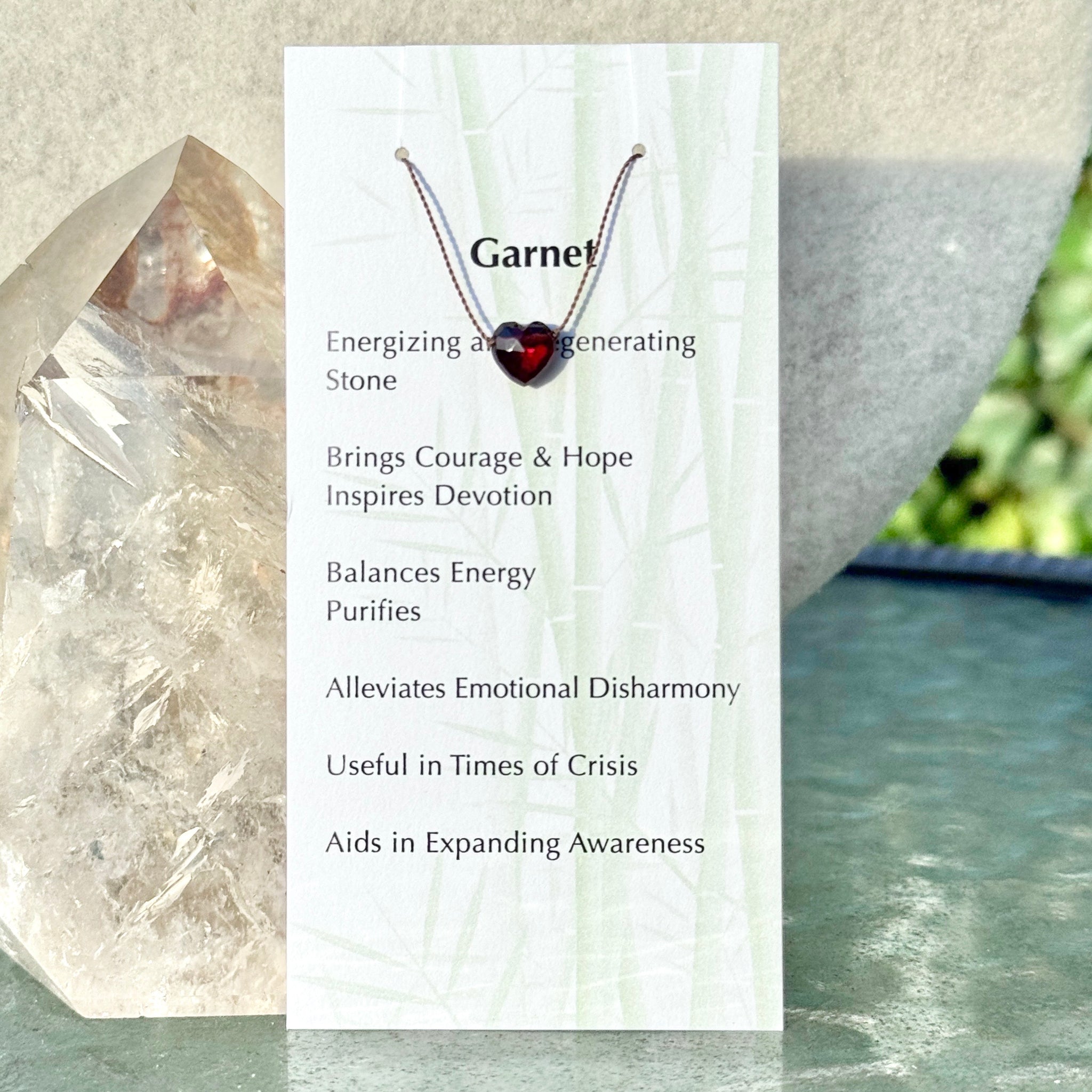Garnet Heart Bead Necklace 13" Kids & Teens