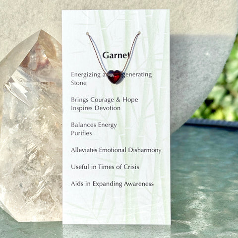 Garnet Heart Bead Necklace 13" Kids & Teens