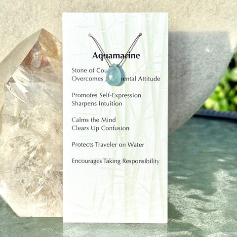 Aquamarine Drop Bead Necklace 14" Kids & Teens