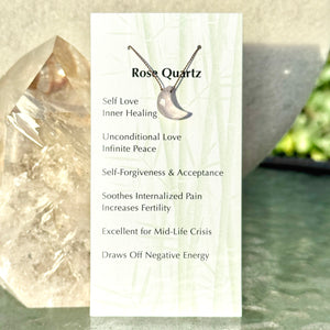 Rose Quartz Moon Bead Necklace 13 3/4" Kids & Teens