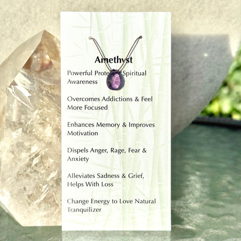 Amethyst Drop Bead Necklace 14" Kids & Teens