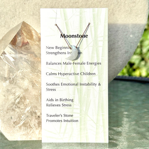 Moonstone Moon Bead Necklace 14" Kids & Teens