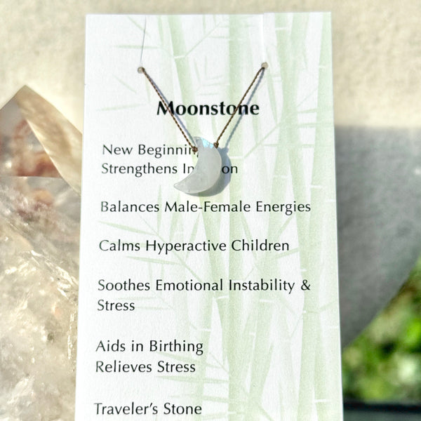 Moonstone Moon Bead Necklace 14" Kids & Teens