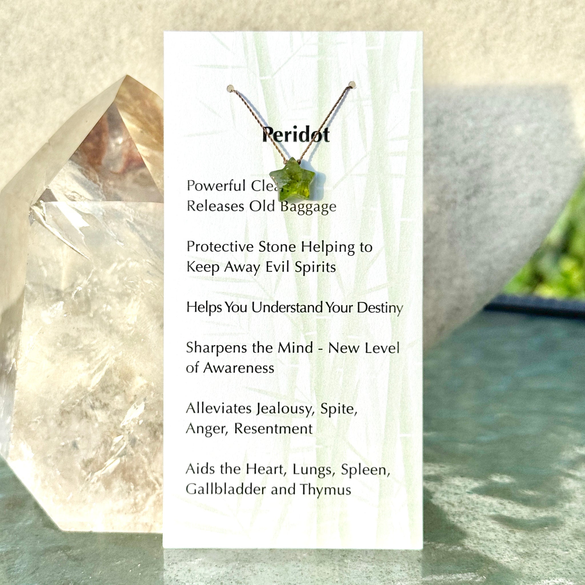 Peridot Star Bead Necklace 14" Kids & Teens