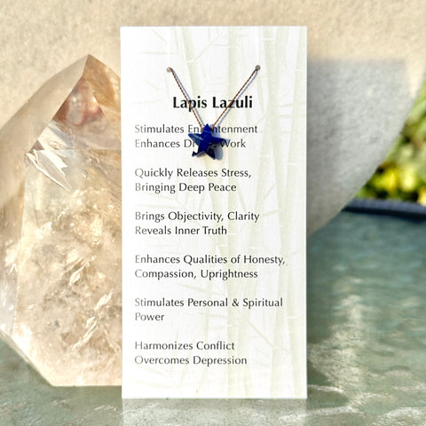 Lapis Lazuli Star Bead Necklace 14" Kids & Teens