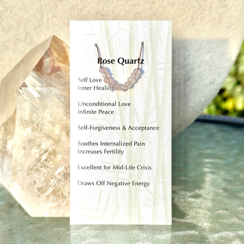 Rose Quartz Beaded Necklace Choker 13 1/2" Kids & Teens