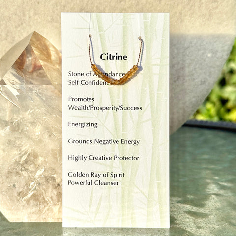Citrine Beaded Necklace Choker 14" Kids & Teens