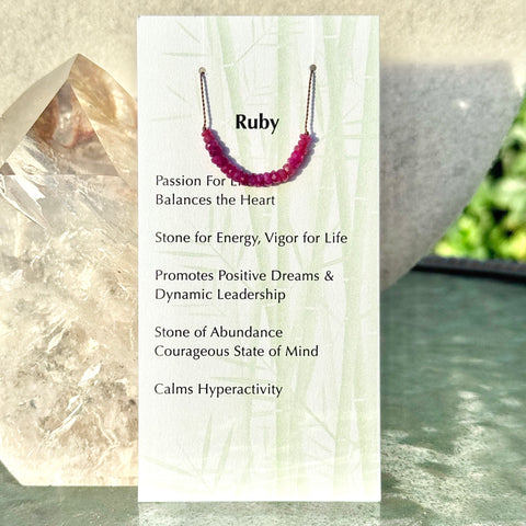 Ruby Beaded Necklace Choker 14" Kids & Teens