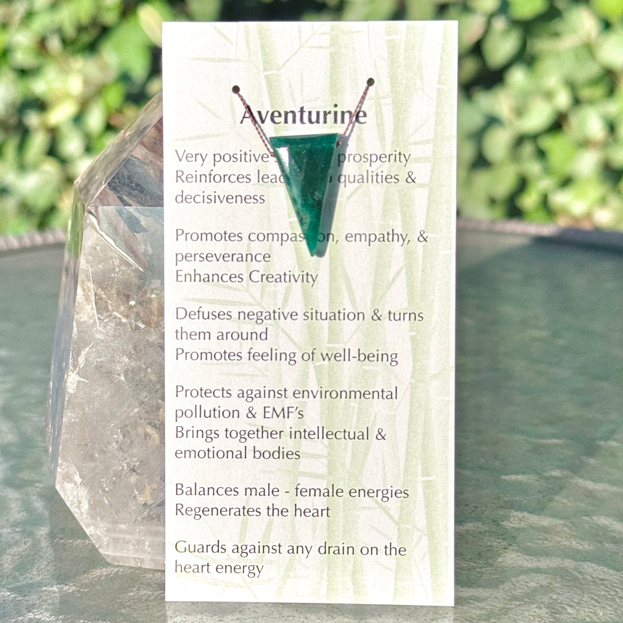 Aventurine Triangle Bead Necklace 17 1/4"