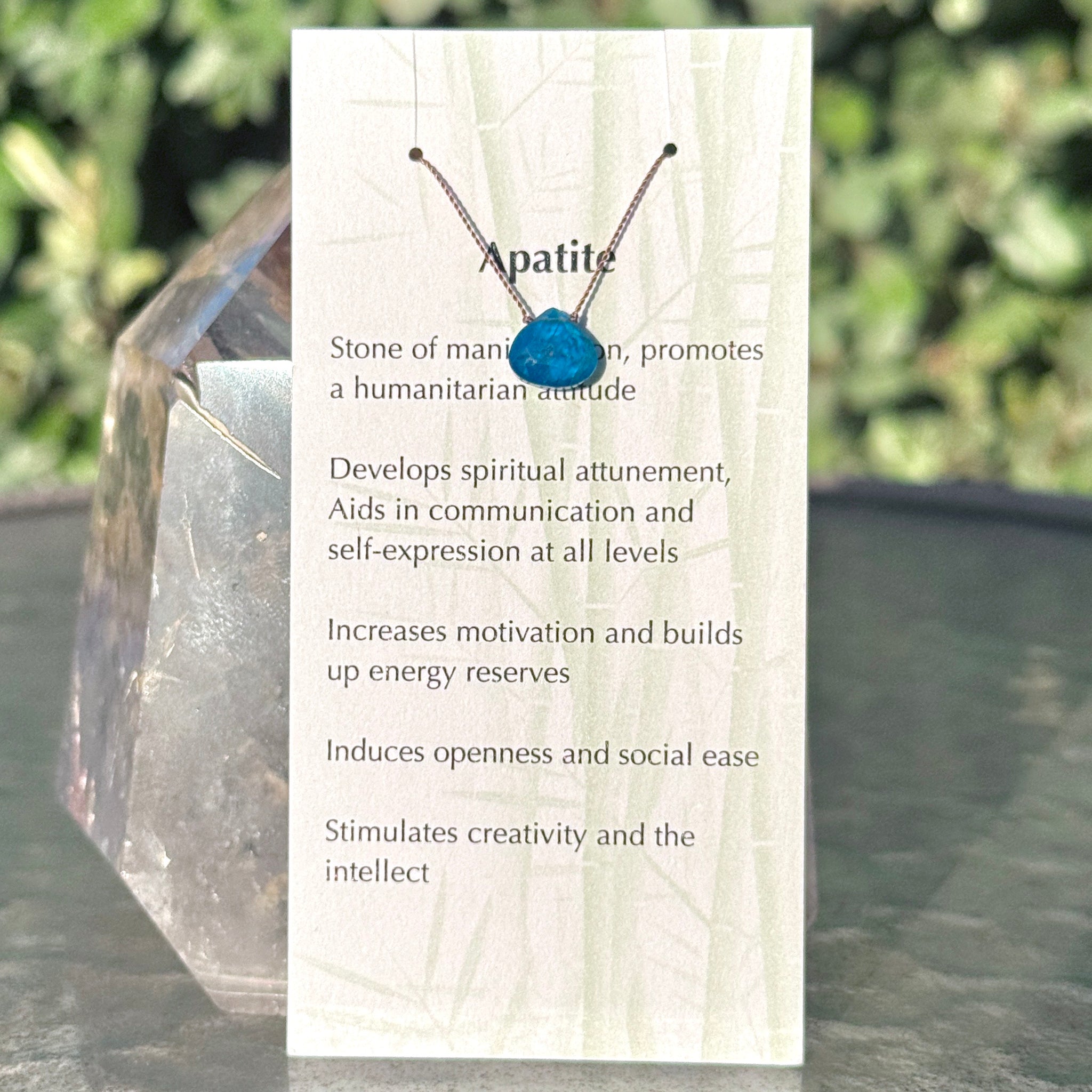 Apatite Drop Bead Necklace 15"