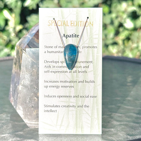Apatite Teardrop  Bead Special Edition Necklace 16"