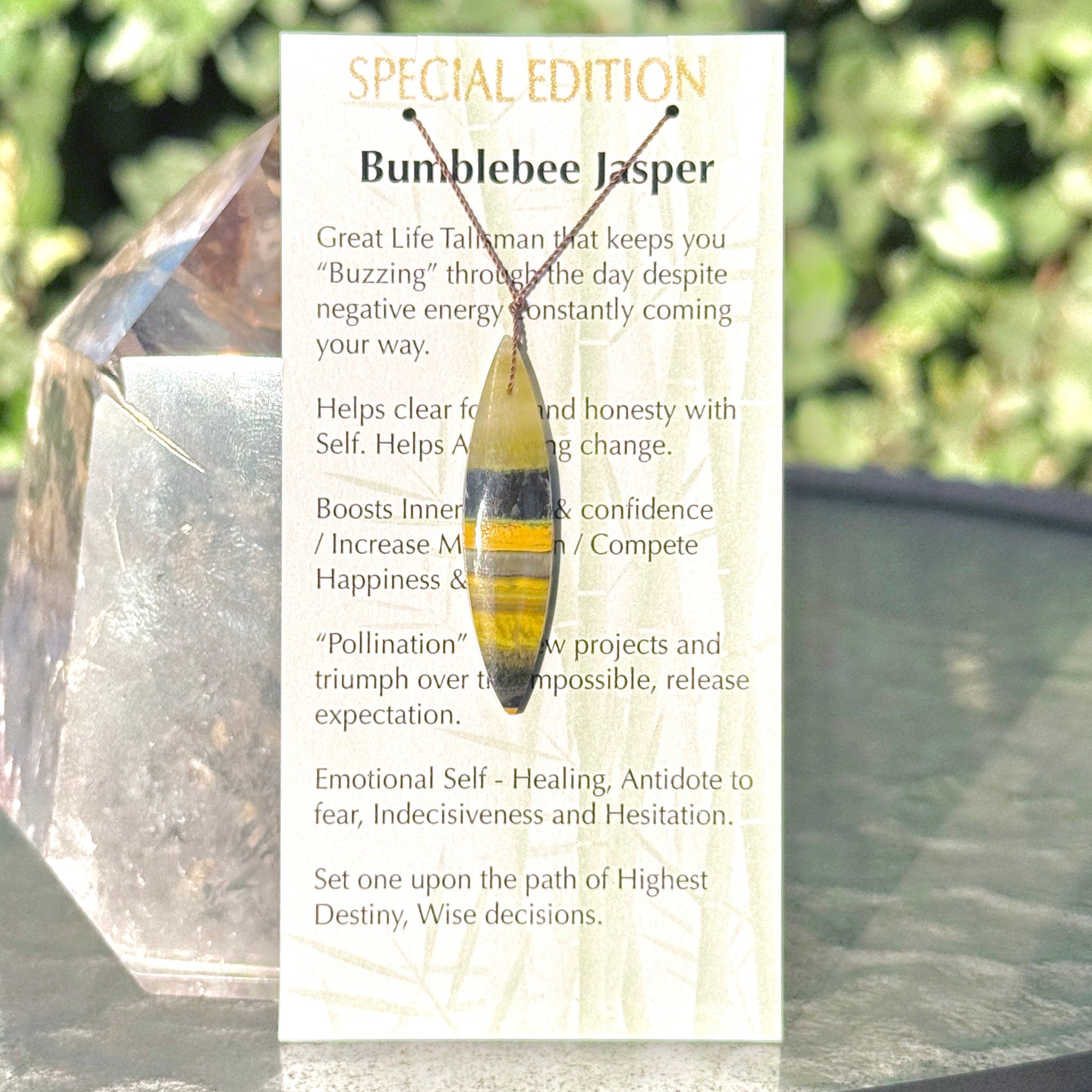 Bumblebee Jasper Marquise Bead Necklace Special Edition 16"