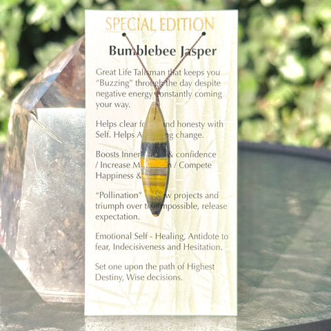Bumblebee Jasper Marquise Bead Necklace Special Edition 16"