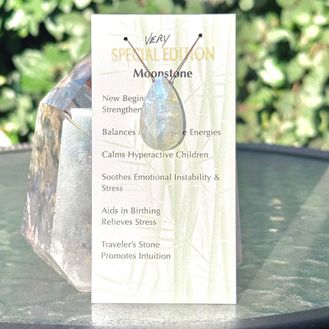 Moonstone Drop Bead Necklace Very Special Edition 16 1/2"