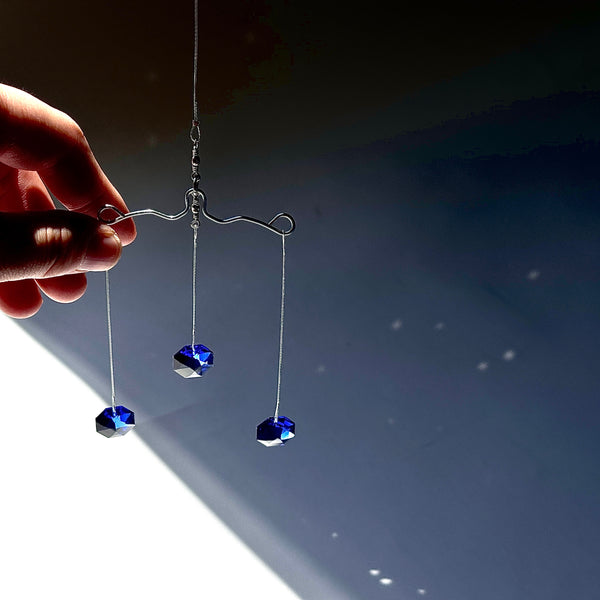 Mini Mobile Blue Swarovski Octagon 15ml Contemporary Triplett