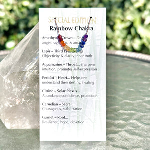 Rainbow Chakra Beaded Choker Necklace 14 3/4"