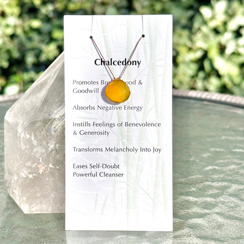 Chalcedony Drop Bead Necklace 16"