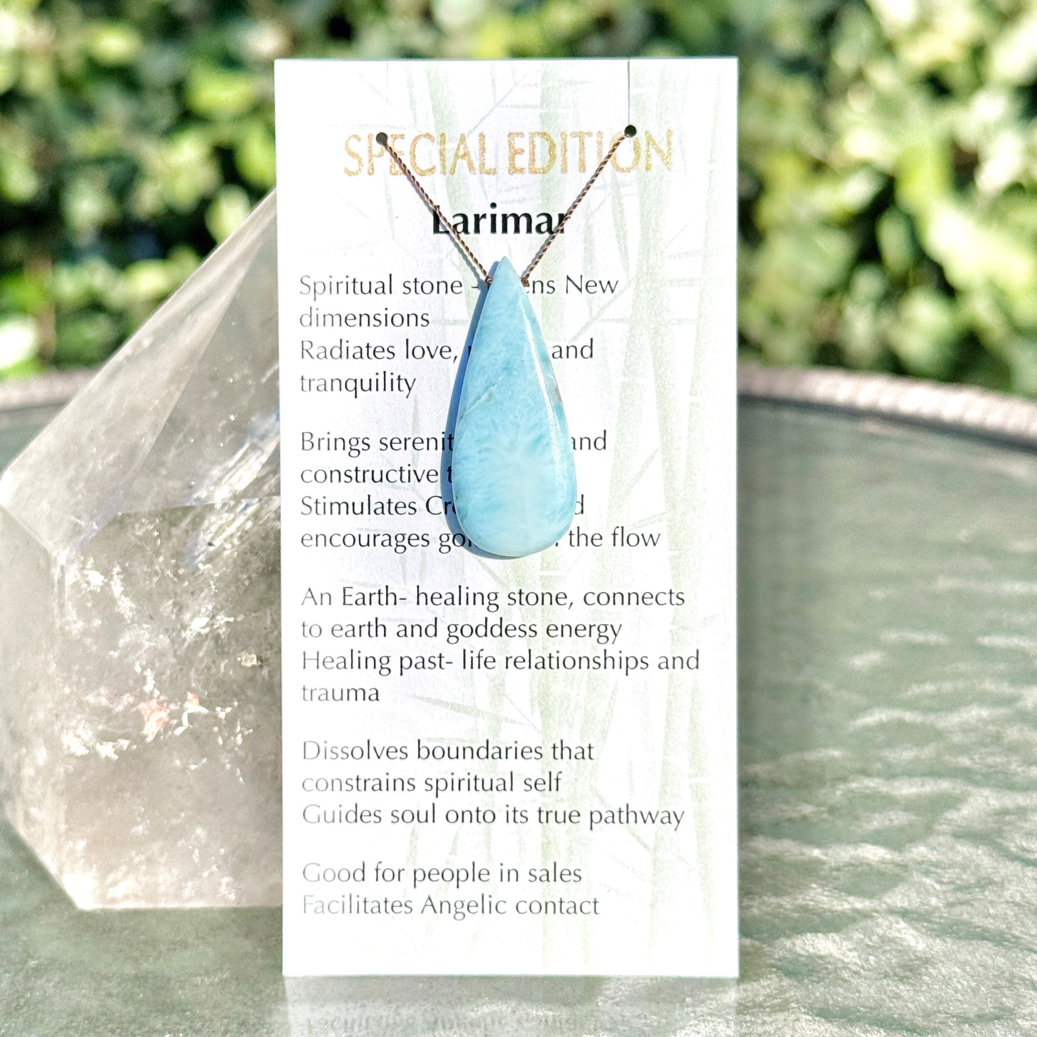 Larimar Long Drop Bead Special Edition 15"