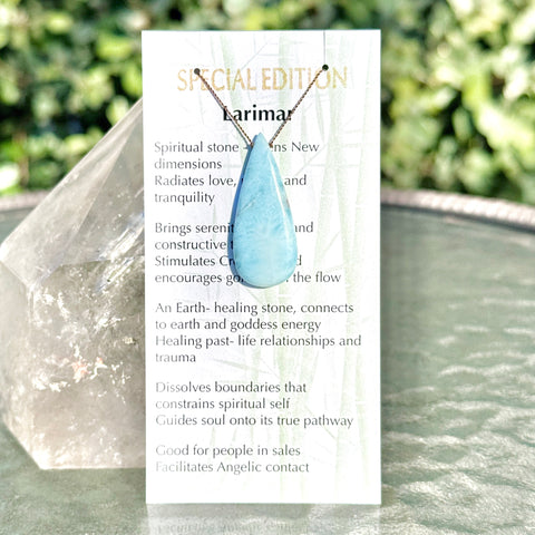 Larimar Long Drop Bead Special Edition 15"