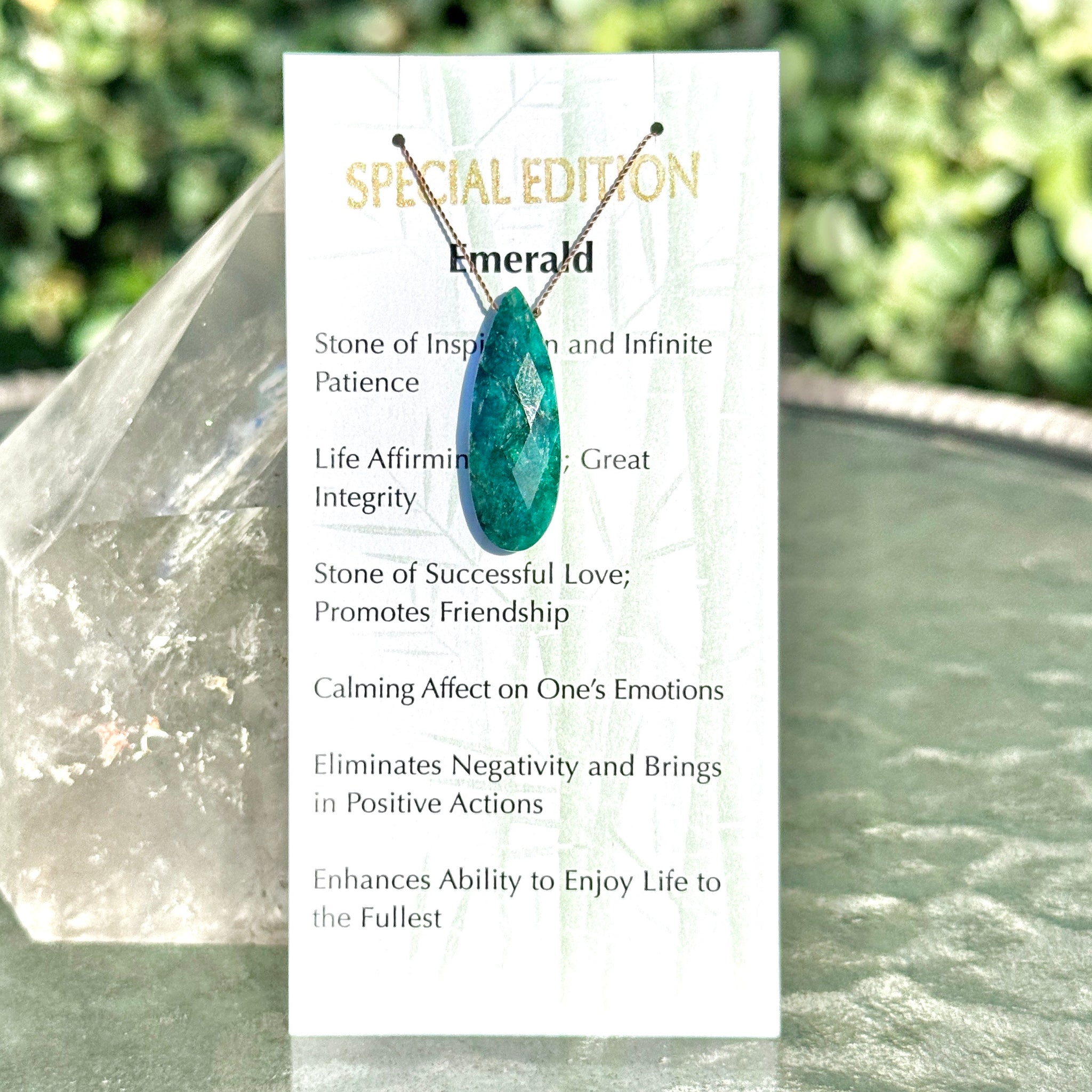 Emerald Long Drop Bead Special Edition 19 1/2"