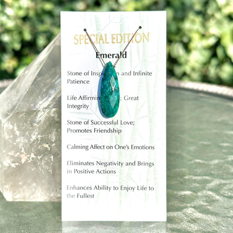 Emerald Long Drop Bead Special Edition 19 1/2"