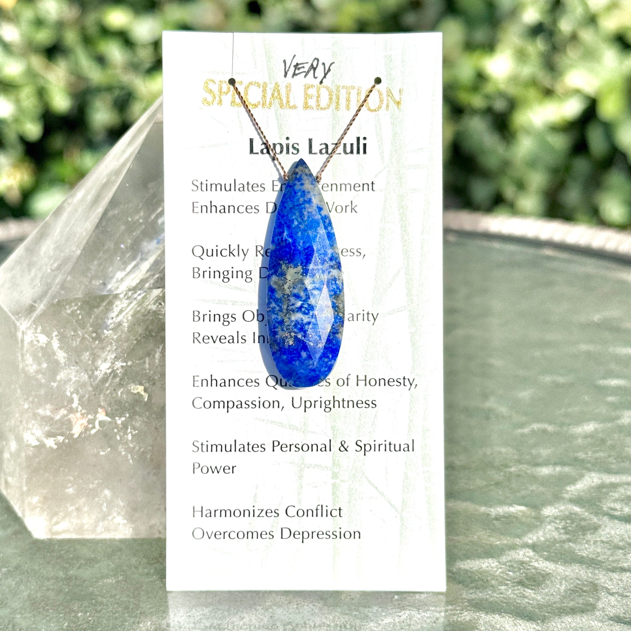 Lapis Lazuli Long Drop Bead Necklace Very Special Edition 16 1/2"