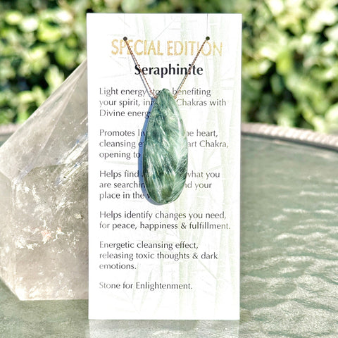 Seraphinite Large Drop Bead Necklace Special Edition 16"