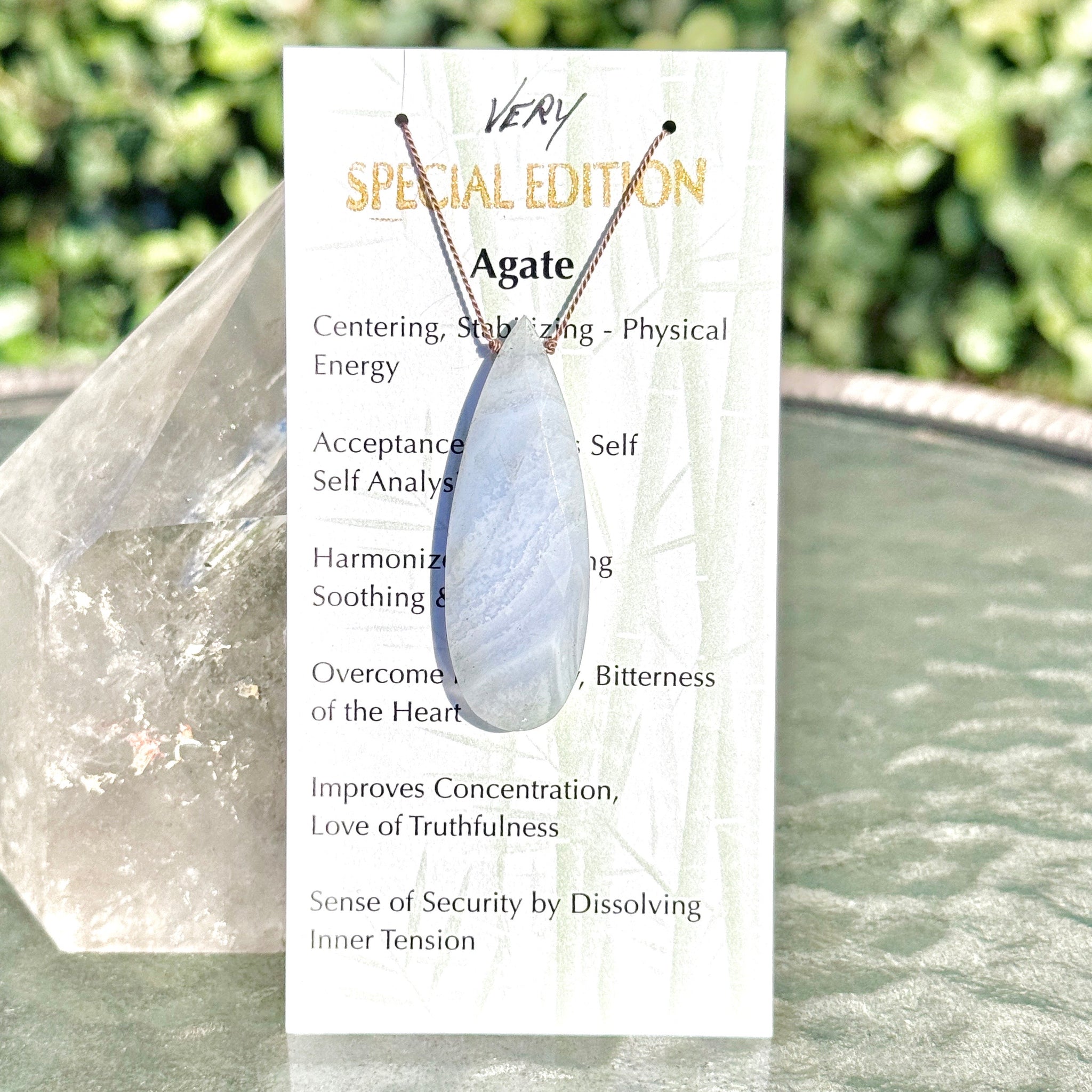 (Blue Lace) Agate Large Drop Bead Necklace Very Special Edition 16"