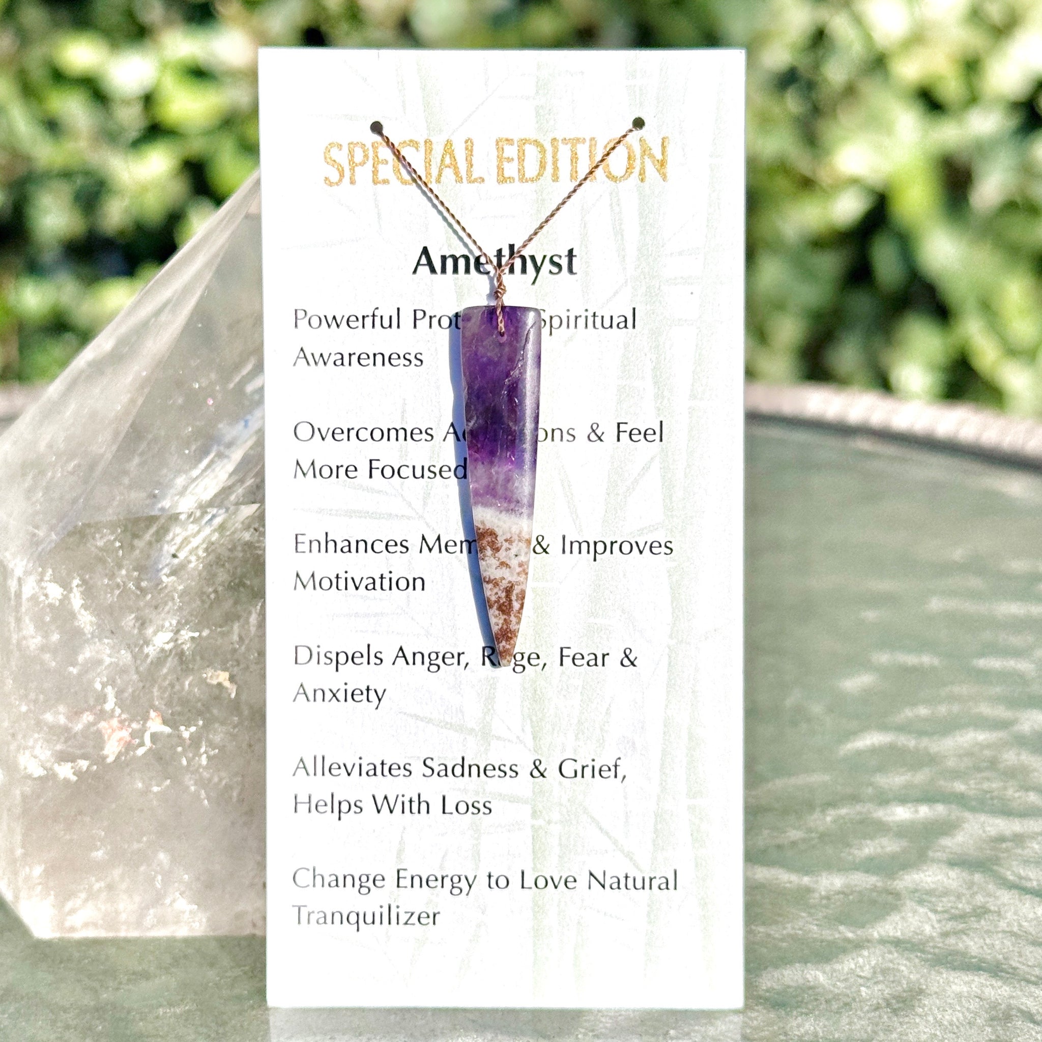 Amethyst Dagger Bead Necklace Special Edition 15"