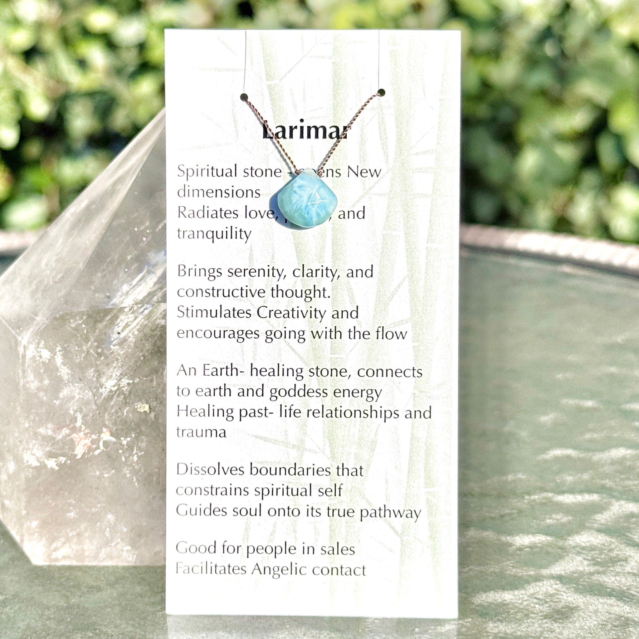 Larimar Drop Bead Necklace 16 3/4"