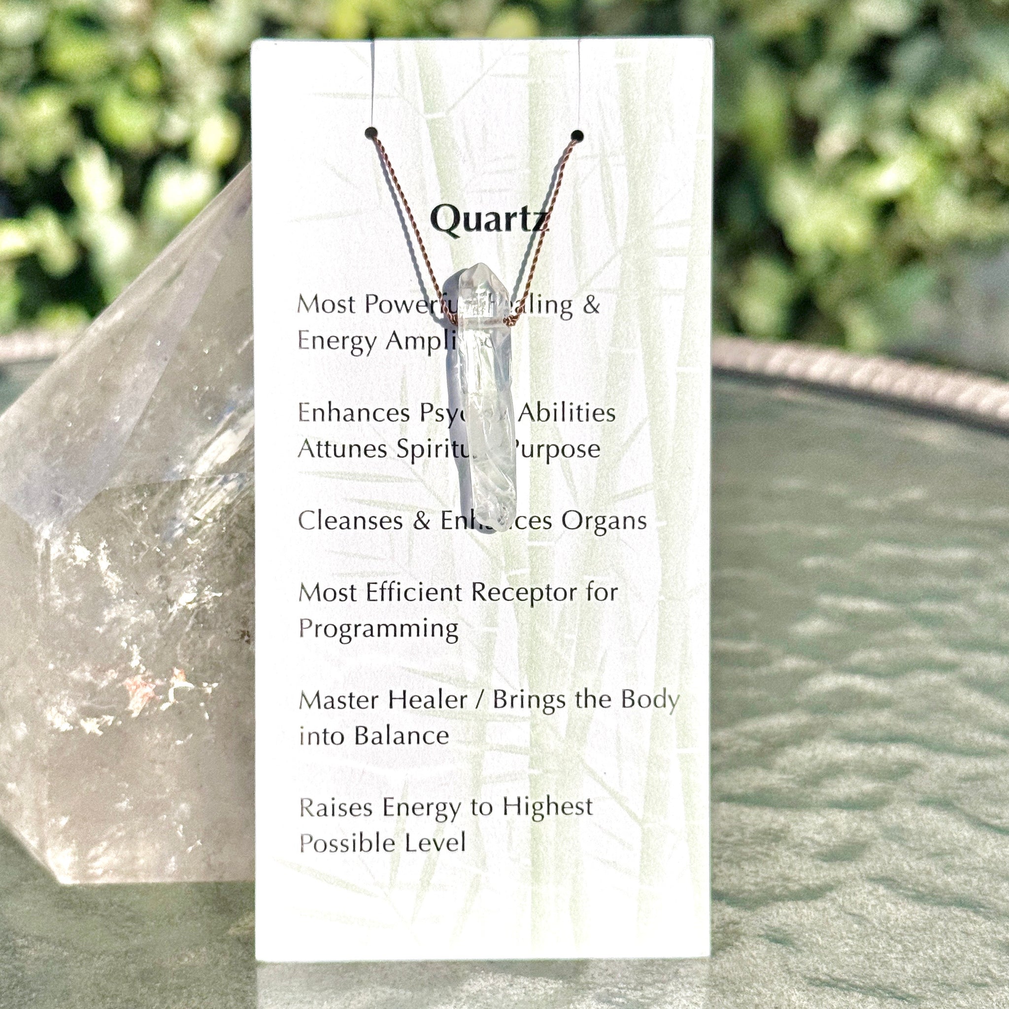 Quartz Raw Slab Bead Necklace 16"