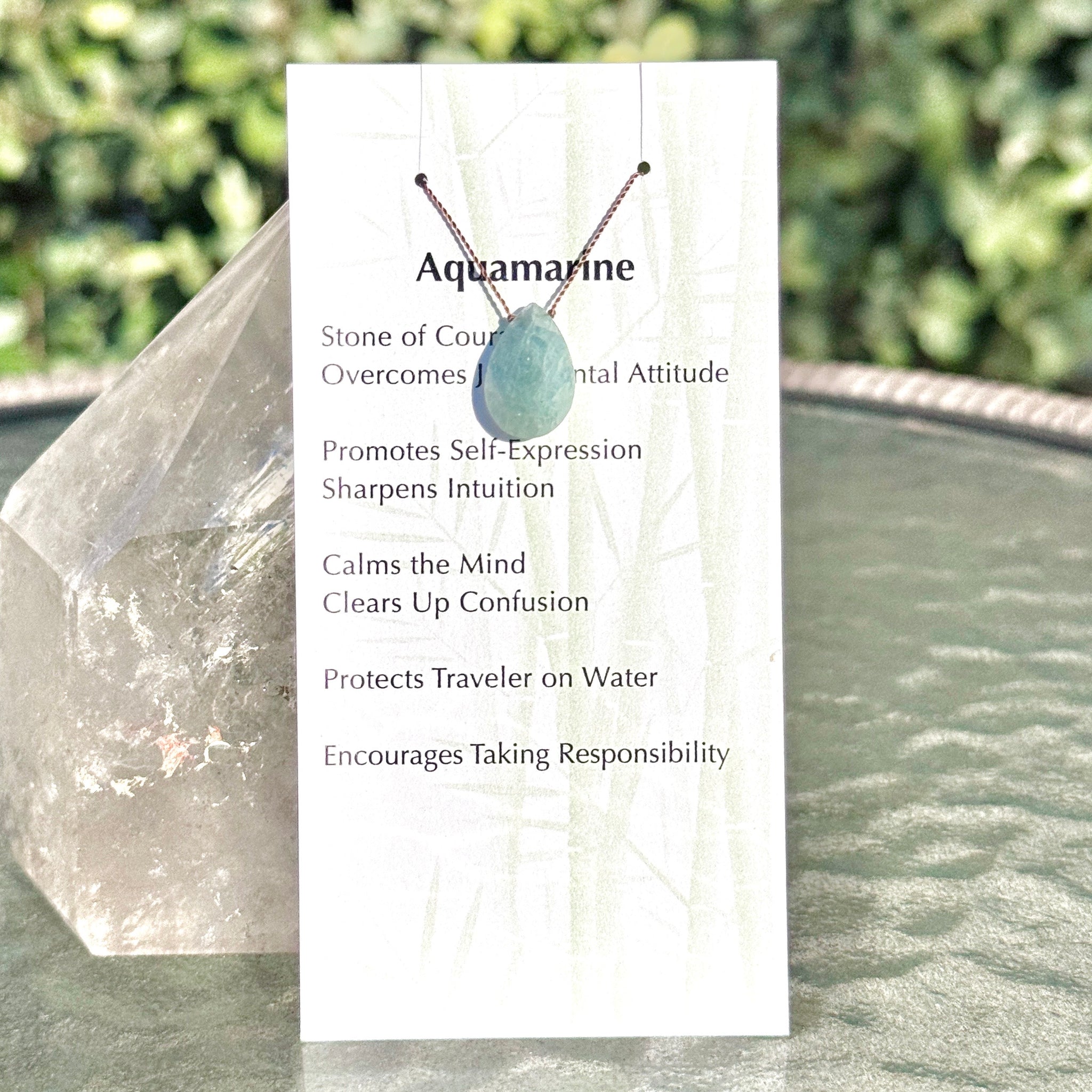 Aquamarine Drop Bead Necklace 15 1/2"