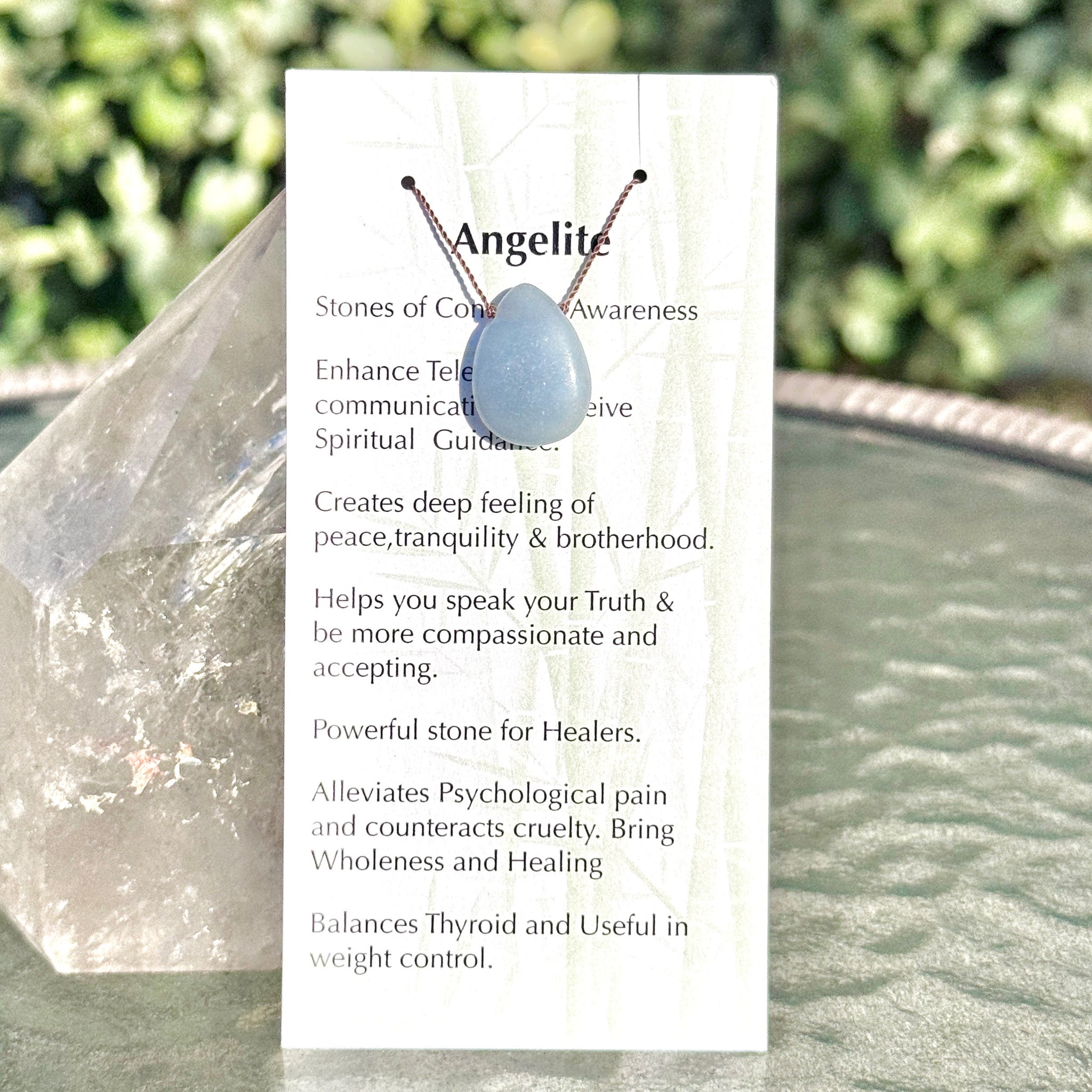 Angelite Drop Bead Necklace 16 1/4"