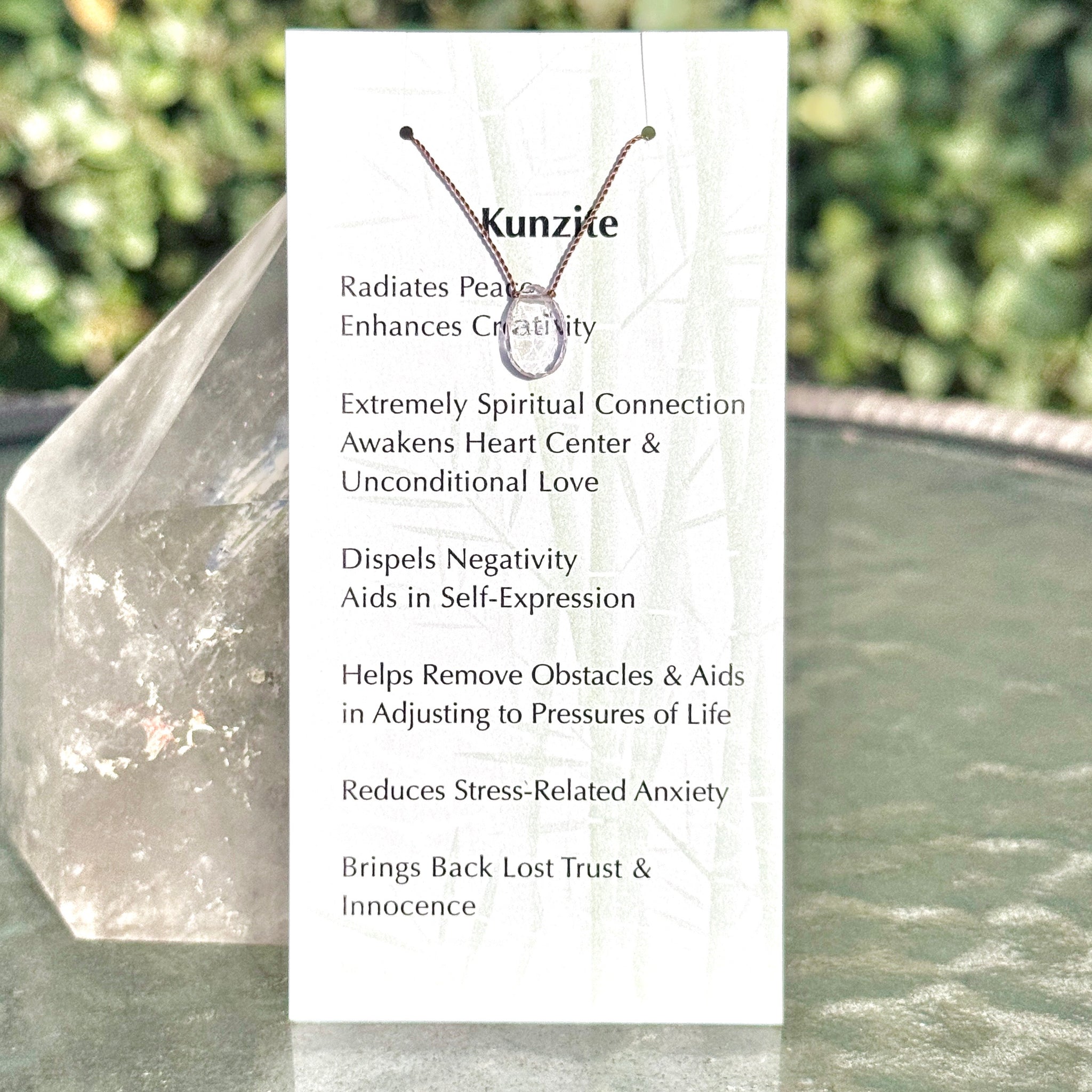 Kunzite Drop Bead Necklace 15"