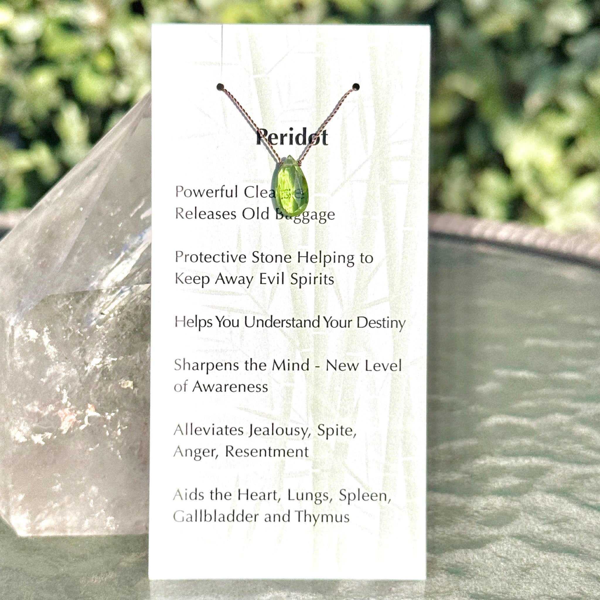 Peridot Drop Bead Necklace 15 1/2"