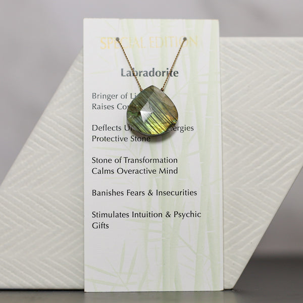 Labradorite Drop Bead Necklace Special Edition 16”